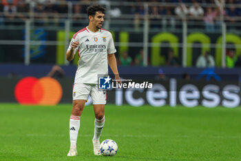 2023-10-03 - Tomas Araujo of SL Benfica seen in action during the UEFA Champions League 2023/24 Group Stage - Group D football match between FC Internazionale and SL Benfica at Giuseppe Meazza Stadium, Milan, Italy on October 03, 2023 - INTER - FC INTERNAZIONALE VS SL BENFICA - UEFA CHAMPIONS LEAGUE - SOCCER