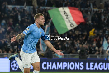 2023-11-28 - Ciro Immobile (SS Lazio); celebrates after scoring the goal 2-0 during the UEFA Champions League 2023-2024 football match between SS Lazio and Celtic FC at the Olympic Stadium in Rome on November 28, 2023. - SS LAZIO VS CELTIC FC - UEFA CHAMPIONS LEAGUE - SOCCER