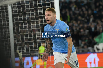 2023-11-28 - Ciro Immobile (SS Lazio); celebrates after scoring the goal 1-0 during the UEFA Champions League 2023-2024 football match between SS Lazio and Celtic FC at the Olympic Stadium in Rome on November 28, 2023. - SS LAZIO VS CELTIC FC - UEFA CHAMPIONS LEAGUE - SOCCER