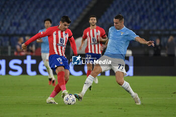 2023-09-19 - Alvaro Morata (Club Atletico de Madrid); Adam Marusic (SS Lazio);  during the UEFA Champions League 2023-2024 football match between SS Lazio and Atletico Madrid at the Olympic Stadium in Rome on September 19, 2023. - SS LAZIO VS CLUB ATLETICO DE MADRID - UEFA CHAMPIONS LEAGUE - SOCCER