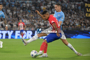 2023-09-19 - Samuel Lino (Club Atletico de Madrid); Adam Marusic (SS Lazio);  during the UEFA Champions League 2023-2024 football match between SS Lazio and Atletico Madrid at the Olympic Stadium in Rome on September 19, 2023. - SS LAZIO VS CLUB ATLETICO DE MADRID - UEFA CHAMPIONS LEAGUE - SOCCER