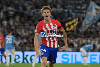 2023-09-19 - Pablo Barrios (Club Atletico de Madrid); celebrates after scoring the goal 0-1 during the UEFA Champions League 2023-2024 football match between SS Lazio and Atletico Madrid at the Olympic Stadium in Rome on September 19, 2023. - SS LAZIO VS CLUB ATLETICO DE MADRID - UEFA CHAMPIONS LEAGUE - SOCCER
