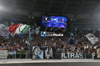 2023-09-19 - SS Lazio supporters during the UEFA Champions League 2023-2024 football match between SS Lazio and Atletico Madrid at the Olympic Stadium in Rome on September 19, 2023. - SS LAZIO VS CLUB ATLETICO DE MADRID - UEFA CHAMPIONS LEAGUE - SOCCER