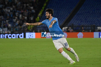 2023-09-19 - Luis Alberto (SS Lazio); celebrates after scoring the goal 1-1 during the UEFA Champions League 2023-2024 football match between SS Lazio and Atletico Madrid at the Olympic Stadium in Rome on September 19, 2023. - SS LAZIO VS CLUB ATLETICO DE MADRID - UEFA CHAMPIONS LEAGUE - SOCCER
