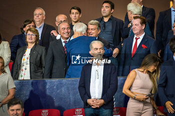 2023-09-19 - FC Barcelona president Joan Laporta during a UEFA Champions League first match between FC Barcelona and Royal Antwerp at Estadi Olimpic Lluis Companys, in Barcelona, ,Spain on September 19, 2023. (Photo / Felipe Mondino) - FC BARCELONA - ROYAL ANTWERP - UEFA CHAMPIONS LEAGUE - SOCCER