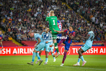 2023-09-19 - Goalkeeper Jean Butez (Antwerp) during a UEFA Champions League first match between FC Barcelona and Royal Antwerp at Estadi Olimpic Lluis Companys, in Barcelona, ,Spain on September 19, 2023. (Photo / Felipe Mondino) - FC BARCELONA - ROYAL ANTWERP - UEFA CHAMPIONS LEAGUE - SOCCER