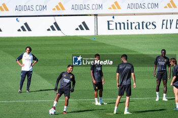 2023-09-19 - Rodrygo Silva de Goes during the training session with his teammates of Real Madrid the day before the football match of Champions League against Union Berlin at Ciudad Real Madrid on September 19, 2023 in Valdebebas (Madrid), Spain - TRAINING SESSION AND PRESS CONFERENCE OF REAL MADRID - UEFA CHAMPIONS LEAGUE - SOCCER