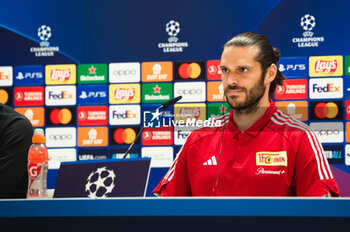 2023-09-19 - Christopher Trimmel, captain of Union Berlin, during the press conference the day before the football match of Champions League against Real Madrid at Santiago Bernabeu stadium on September 19, 2023 in Madrid, Spain - UNION BERLIN PRESS CONFERENCE BEFORE THE MATCH AGAINST REAL MADRID - UEFA CHAMPIONS LEAGUE - SOCCER