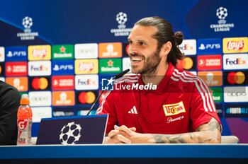 2023-09-19 - Christopher Trimmel, captain of Union Berlin, during the press conference the day before the football match of Champions League against Real Madrid at Santiago Bernabeu stadium on September 19, 2023 in Madrid, Spain - UNION BERLIN PRESS CONFERENCE BEFORE THE MATCH AGAINST REAL MADRID - UEFA CHAMPIONS LEAGUE - SOCCER