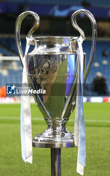 2023-09-19 - The UEFA Champions League Trophy during the Champions League match between Manchester City and Red Star Belgrade at the Etihad Stadium, Manchester, England on 19 September 2023. Photo Ian Stephen/ProSportsImages / DPPI - FOOTBALL - CHAMPIONS LEAGUE - MANCHESTER CITY V RED STAR BELGRADE - UEFA CHAMPIONS LEAGUE - SOCCER