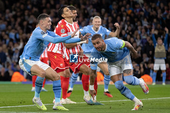 2023-09-19 - GOAL disallowed Manchester City defender Kyle Walker (2) scores and celebrates, off-side, during the Champions League match between Manchester City and Red Star Belgrade at the Etihad Stadium, Manchester, England on 19 September 2023. Photo Ian Stephen/ProSportsImages / DPPI - FOOTBALL - CHAMPIONS LEAGUE - MANCHESTER CITY V RED STAR BELGRADE - UEFA CHAMPIONS LEAGUE - SOCCER