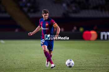 2023-09-19 - Sergi Roberto of Fc Barcelona during the UEFA Champions League Group H match played between FC Barcelona and Royal Antwerp FC at Estadi Olimpic Lluis Companys on September 19, 2023 in Barcelona, Spain. Photo Javier Borrego / SpainDPPI / DPPI - FOOTBALL - CHAMPIONS LEAGUE - FC BARCELONA V ROYAL ANTWERP - UEFA CHAMPIONS LEAGUE - SOCCER