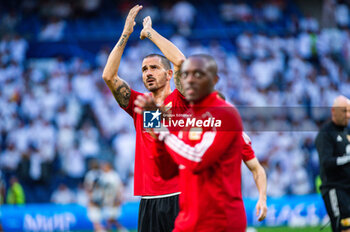 2023-09-20 - Leonardo Bonucci (Union Berlin) during the warm up before football match between Real Madrid and Union Berlin valid for the matchday 01 of the Uefa Champions League played at Santiago Bernabeu stadium on September 20, 2023 in Madrid, Spain - REAL MADRID VS UNION BERLIN - UEFA CHAMPIONS LEAGUE - SOCCER