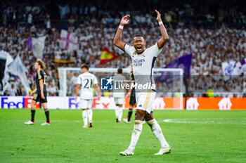 2023-09-20 - David Alaba (Real Madrid) celebrate the victory at the end of the football match between Real Madrid and Union Berlin valid for the matchday 01 of the Uefa Champions League played at Santiago Bernabeu stadium on September 20, 2023 in Madrid, Spain - REAL MADRID VS UNION BERLIN - UEFA CHAMPIONS LEAGUE - SOCCER