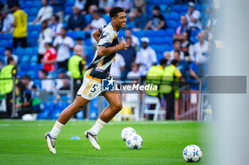 2023-09-20 - Jude Bellingham (Real Madrid) during the warm up before football match between Real Madrid and Union Berlin valid for the matchday 01 of the Uefa Champions League played at Santiago Bernabeu stadium on September 20, 2023 in Madrid, Spain - REAL MADRID VS UNION BERLIN - UEFA CHAMPIONS LEAGUE - SOCCER