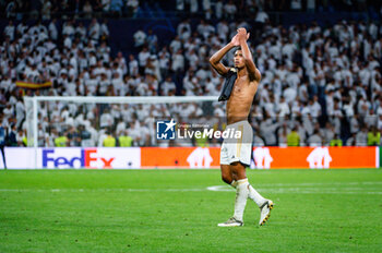 2023-09-20 - Jude Bellingham (Real Madrid) celebrate at the end of the football match between Real Madrid and Union Berlin valid for the matchday 01 of the Uefa Champions League played at Santiago Bernabeu stadium on September 20, 2023 in Madrid, Spain - REAL MADRID VS UNION BERLIN - UEFA CHAMPIONS LEAGUE - SOCCER