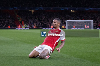 2023-09-20 - GOAL 3-0 Arsenal forward Gabriel Jesus (9) scores and celebrates during the Champions League match between Arsenal and PSV Eindhoven at the Emirates Stadium, London, England on 20 September 2023. Photo Ian Stephen /ProSportsImages / DPPI - FOOTBALL - CHAMPIONS LEAGUE - ARSENAL V PSV EINDHOVEN - UEFA CHAMPIONS LEAGUE - SOCCER