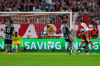 2023-09-20 - Goal Leroy Sane (10) of Bayern Munich scores a goal during the Champions League match between Bayern Munich and Manchester United at Allianz Arena, Munich, Germany on 20 September 2023. Photo Nigel Keene/ProSportsImages / DPPI - FOOTBALL - CHAMPIONS LEAGUE - BAYERN MUNICH V MANCHESTER UNITED - UEFA CHAMPIONS LEAGUE - SOCCER