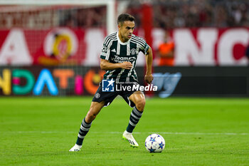 2023-09-20 - Sergio Reguilon (15) of Manchester United during the Champions League match between Bayern Munich and Manchester United at Allianz Arena, Munich, Germany on 20 September 2023. Photo Nigel Keene/ProSportsImages / DPPI - FOOTBALL - CHAMPIONS LEAGUE - BAYERN MUNICH V MANCHESTER UNITED - UEFA CHAMPIONS LEAGUE - SOCCER