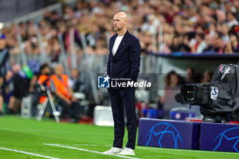 2023-09-20 - Erik ten Hag Manager of Manchester United during the Champions League match between Bayern Munich and Manchester United at Allianz Arena, Munich, Germany on 20 September 2023. Photo Nigel Keene/ProSportsImages / DPPI - FOOTBALL - CHAMPIONS LEAGUE - BAYERN MUNICH V MANCHESTER UNITED - UEFA CHAMPIONS LEAGUE - SOCCER