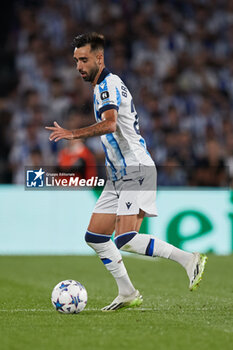 2023-09-20 - Brais Mendez of Real Sociedad during the UEFA Champions League match between Real Sociedad and FC Internazionale at Reale Arena on September 20, 2023, in San Sebastian, Spain. Photo Ricardo Larreina / SpainDPPi / DPPI - FOOTBALL - CHAMPIONS LEAGUE - REAL SOCIEDAD V FC INTERNAZIONLE - UEFA CHAMPIONS LEAGUE - SOCCER