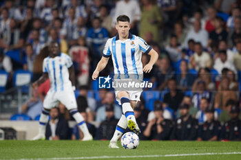 2023-09-20 - Igor Zubeldia of Real Sociedad in action during the UEFA Champions League match between Real Sociedad and FC Internazionale at Reale Arena on September 20, 2023, in San Sebastian, Spain. Photo Ricardo Larreina / SpainDPPi / DPPI - FOOTBALL - CHAMPIONS LEAGUE - REAL SOCIEDAD V FC INTERNAZIONLE - UEFA CHAMPIONS LEAGUE - SOCCER