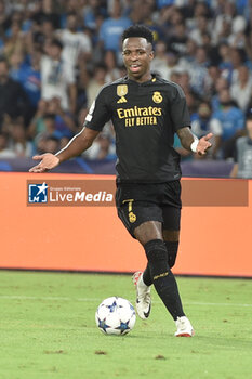 2023-10-03 - Vinicius Junior of Real Madrid FC in action during the Uefa Champions League between SSC Napoli vs Real Madrid FC at Diego Armando Maradona Stadium - SSC NAPOLI VS REAL MADRID FC - UEFA CHAMPIONS LEAGUE - SOCCER