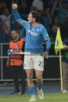 2023-10-03 - Piotr Zielinski of SSC Napoli celebrates after scoring goal during the Uefa Champions League between SSC Napoli vs Real Madrid FC at Diego Armando Maradona Stadium - SSC NAPOLI VS REAL MADRID FC - UEFA CHAMPIONS LEAGUE - SOCCER