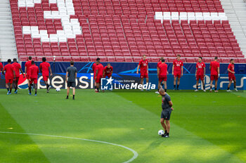 2023-10-03 - Coach Arne Slot on the playing field during the training session of Feyenoord team the day before the football match of Champions League against Atletico Madrid on October 03, 2023 at Civitas Metropolitano stadium in Madrid, Spain - TRAINING SESSION AND PRESS CONFERENCE OF FEYENOORD - UEFA CHAMPIONS LEAGUE - SOCCER