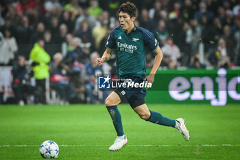 2023-10-03 - Takehiro TOMIYASU of Arsenal during the UEFA Champions League, Group B football match between RC Lens and Arsenal FC on October 3, 2023 at Bollaert-Delelis stadium in Lens, France - FOOTBALL - CHAMPIONS LEAGUE - LENS V ARSENAL - UEFA CHAMPIONS LEAGUE - SOCCER