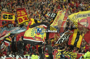 2023-10-03 - Supporters of Lens during the UEFA Champions League, Group B football match between RC Lens and Arsenal FC on October 3, 2023 at Bollaert-Delelis stadium in Lens, France - FOOTBALL - CHAMPIONS LEAGUE - LENS V ARSENAL - UEFA CHAMPIONS LEAGUE - SOCCER