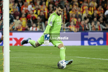 2023-10-03 - Goalkeeper of Arsenal David Raya during the UEFA Champions League, Group B football match between RC Lens and Arsenal FC on October 3, 2023 at Bollaert-Delelis stadium in Lens, France - FOOTBALL - CHAMPIONS LEAGUE - LENS V ARSENAL - UEFA CHAMPIONS LEAGUE - SOCCER
