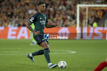 2023-10-03 - Gabriel dos Santos Magalhaes of Arsenal during the UEFA Champions League, Group B football match between RC Lens and Arsenal FC on October 3, 2023 at Bollaert-Delelis stadium in Lens, France - FOOTBALL - CHAMPIONS LEAGUE - LENS V ARSENAL - UEFA CHAMPIONS LEAGUE - SOCCER