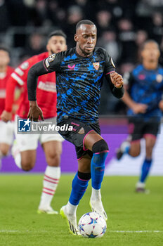 2023-10-03 - Dodi Lukebakio of Sevilla FC during the UEFA Champions League, Group B football match between PSV Eindhoven and Sevilla FC on October 3, 2023 at the Phillips Stadion in Eindhoven, Netherlands - FOOTBALL - CHAMPIONS LEAGUE - PSV EINDHOVEN V SEVILLA - UEFA CHAMPIONS LEAGUE - SOCCER
