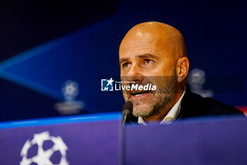 2023-10-03 - Head Coach Peter Bosz of PSV attends a press conference after the UEFA Champions League, Group B football match between PSV Eindhoven and Sevilla FC on October 3, 2023 at the Phillips Stadion in Eindhoven, Netherlands - FOOTBALL - CHAMPIONS LEAGUE - PSV EINDHOVEN V SEVILLA - UEFA CHAMPIONS LEAGUE - SOCCER