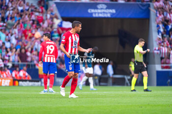 2023-10-04 - Cesar Azpilicueta (Atletico Madrid) celebrate a goal during the football match of Uefa Champions League between Atletico Madrid vs Feyenoord played at Civitas Metropolitano stadium on October 04, 2023 in Madrid, Spain - ATLETICO MADRID VS FEYENOORD - UEFA CHAMPIONS LEAGUE - SOCCER