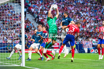 2023-10-04 - Jan Oblak (Atletico Madrid) in action during the football match of Uefa Champions League between Atletico Madrid vs Feyenoord played at Civitas Metropolitano stadium on October 04, 2023 in Madrid, Spain - ATLETICO MADRID VS FEYENOORD - UEFA CHAMPIONS LEAGUE - SOCCER