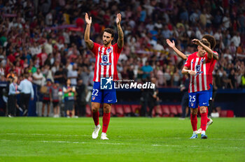 2023-10-04 - Mario Hermoso (Atletico Madrid) greets the fans at the end of the football match of Uefa Champions League between Atletico Madrid vs Feyenoord played at Civitas Metropolitano stadium on October 04, 2023 in Madrid, Spain - ATLETICO MADRID VS FEYENOORD - UEFA CHAMPIONS LEAGUE - SOCCER