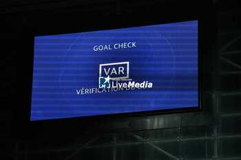 2023-10-04 - VAR Screen Goal Check during the UEFA Champions League, Group F football match between Newcastle United and Paris Saint-Germain on October 4, 2023 at St James' Park in Newcastle, England - FOOTBALL - CHAMPIONS LEAGUE - NEWCASTLE V PARIS SG - UEFA CHAMPIONS LEAGUE - SOCCER