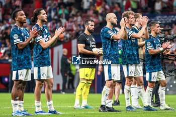 2023-10-04 - Players of Feyenoord after the UEFA Champions League, Group E football match between Atletico de Madrid and Feyenoord on October 4, 2023 at Civitas Metropolitano stadium in Madrid, Spain - FOOTBALL - CHAMPIONS LEAGUE - ATLETICO V FEYENOORD - UEFA CHAMPIONS LEAGUE - SOCCER