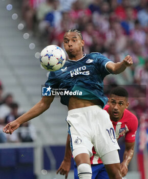2023-10-04 - Calvin Stengs of Feyenoord during the UEFA Champions League, Group E football match between Atletico de Madrid and Feyenoord on October 4, 2023 at Civitas Metropolitano stadium in Madrid, Spain - FOOTBALL - CHAMPIONS LEAGUE - ATLETICO V FEYENOORD - UEFA CHAMPIONS LEAGUE - SOCCER