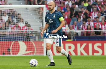 2023-10-04 - Gernot Trauner of Feyenoord during the UEFA Champions League, Group E football match between Atletico de Madrid and Feyenoord on October 4, 2023 at Civitas Metropolitano stadium in Madrid, Spain - FOOTBALL - CHAMPIONS LEAGUE - ATLETICO V FEYENOORD - UEFA CHAMPIONS LEAGUE - SOCCER