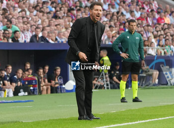 2023-10-04 - Coach Diego Simeone of Atletico de Madrid during the UEFA Champions League, Group E football match between Atletico de Madrid and Feyenoord on October 4, 2023 at Civitas Metropolitano stadium in Madrid, Spain - FOOTBALL - CHAMPIONS LEAGUE - ATLETICO V FEYENOORD - UEFA CHAMPIONS LEAGUE - SOCCER