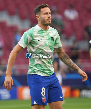 2023-10-04 - Saul Niguez of Atletico de Madrid warms up during the UEFA Champions League, Group E football match between Atletico de Madrid and Feyenoord on October 4, 2023 at Civitas Metropolitano stadium in Madrid, Spain - FOOTBALL - CHAMPIONS LEAGUE - ATLETICO V FEYENOORD - UEFA CHAMPIONS LEAGUE - SOCCER