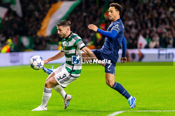 04/10/2023 - Greg Taylor of Celtic and Filipe Anderson Pereira Gomes of SS Lazio during the UEFA Champions League, Group E football match between Celtic and SS Lazio on 4 October 2023 at Celtic Park in Glasgow, Scotland - FOOTBALL - CHAMPIONS LEAGUE - CELTIC V LAZIO - UEFA CHAMPIONS LEAGUE - CALCIO