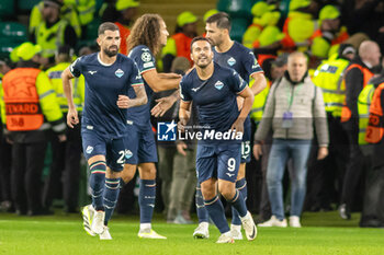 04/10/2023 - Pedro of SS Lazio celebrates his goal 1-2 during the UEFA Champions League, Group E football match between Celtic and SS Lazio on 4 October 2023 at Celtic Park in Glasgow, Scotland - FOOTBALL - CHAMPIONS LEAGUE - CELTIC V LAZIO - UEFA CHAMPIONS LEAGUE - CALCIO