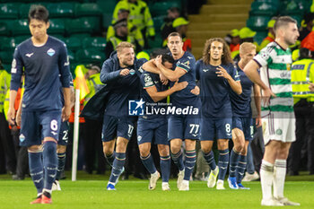 04/10/2023 - Pedro of SS Lazio celebrates his goal 1-2 with team mates during the UEFA Champions League, Group E football match between Celtic and SS Lazio on 4 October 2023 at Celtic Park in Glasgow, Scotland - FOOTBALL - CHAMPIONS LEAGUE - CELTIC V LAZIO - UEFA CHAMPIONS LEAGUE - CALCIO