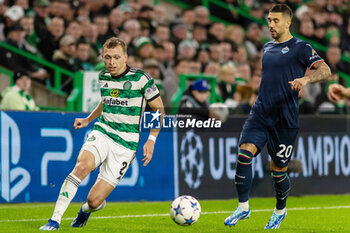 04/10/2023 - Alistair Johnston of Celtic and Mattia Zaccagni of SS Lazio during the UEFA Champions League, Group E football match between Celtic and SS Lazio on 4 October 2023 at Celtic Park in Glasgow, Scotland - FOOTBALL - CHAMPIONS LEAGUE - CELTIC V LAZIO - UEFA CHAMPIONS LEAGUE - CALCIO