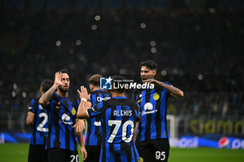 2023-10-24 - Alexis Sanchez of Fc Inter celebrating after a goal during the UEFA Champions League match between Inter FC Internazionale and FC Salzburg , on October 24, 2023, at Giuseppe Meazza San Siro Siro stadium in Milan, Italy. Photo Tiziano Ballabio - INTER - FC INTERNAZIONALE VS FC SALZBURG - UEFA CHAMPIONS LEAGUE - SOCCER