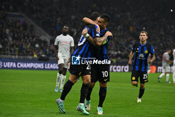 2023-10-24 - Hakan Calhanoglu of Fc Inter celebrating after a goal during the UEFA Champions League match between Inter FC Internazionale and FC Salzburg , on October 24, 2023, at Giuseppe Meazza San Siro Siro stadium in Milan, Italy. Photo Tiziano Ballabio - INTER - FC INTERNAZIONALE VS FC SALZBURG - UEFA CHAMPIONS LEAGUE - SOCCER